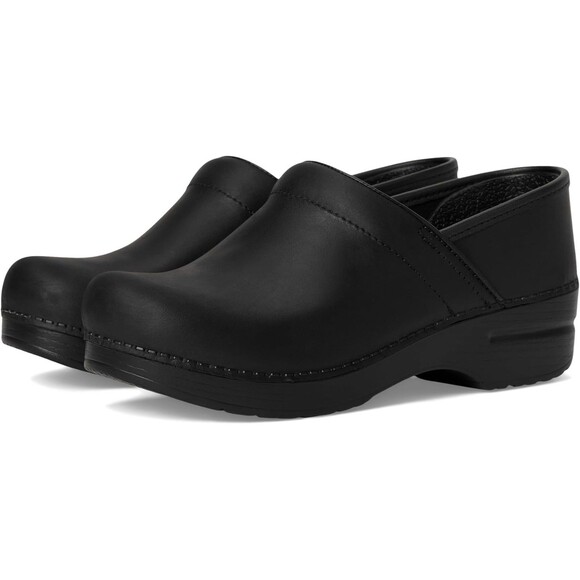 Dansko Women's Black Oiled Leather Professional Clogs EU 38 US 7.5-8 NIB NARROW - Picture 1 of 9